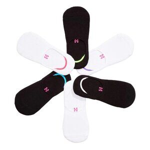 Hue Womens One Size Fits Most Soft Cotton 6 Pack Sneaker Liner Socks White 1548